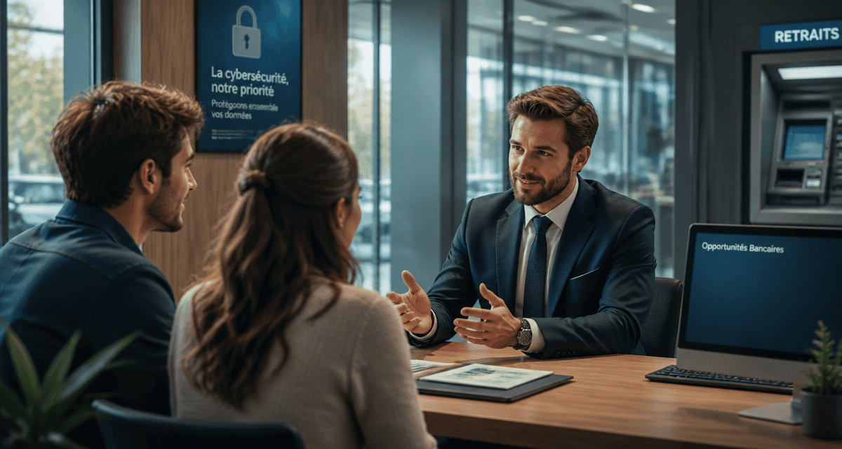 Actualité sur les banques, conseiller avec clients