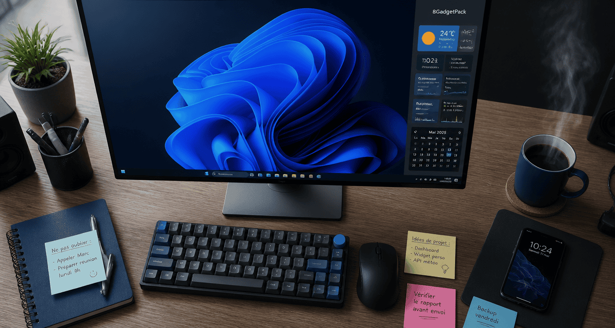 Ajouter des widget a 8 gadget sur bureau Windows
