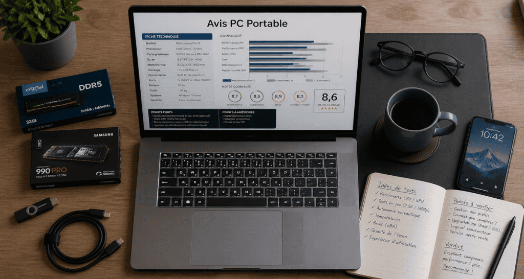 avis pc portable fiche technique écran OLED