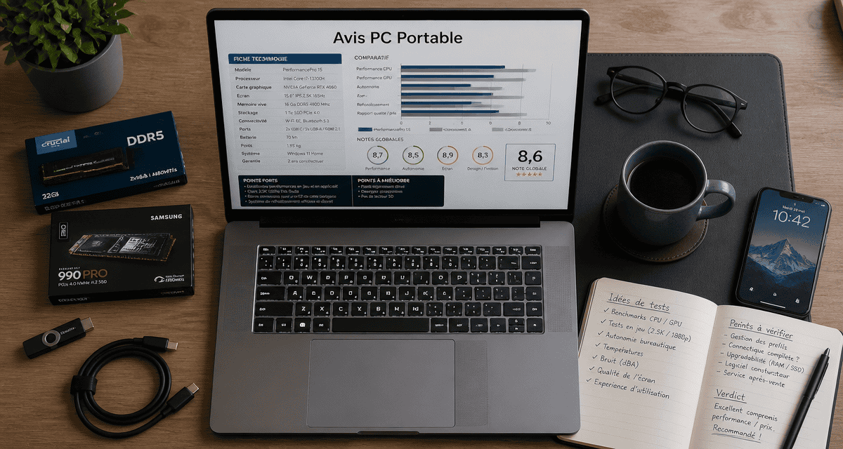 avis pc portable fiche technique écran OLED