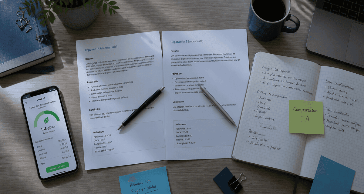 compar ia test aveugle sur bureau moderne