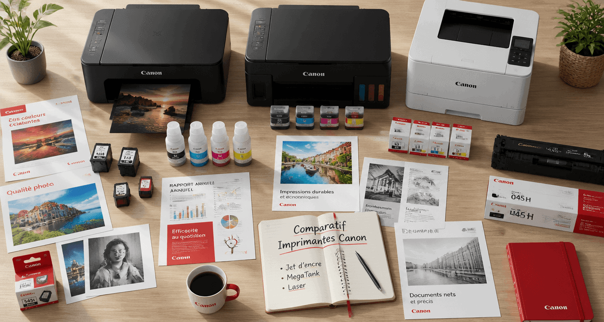 Comparateur imprimante Canon jet d'encre MegaTank laser