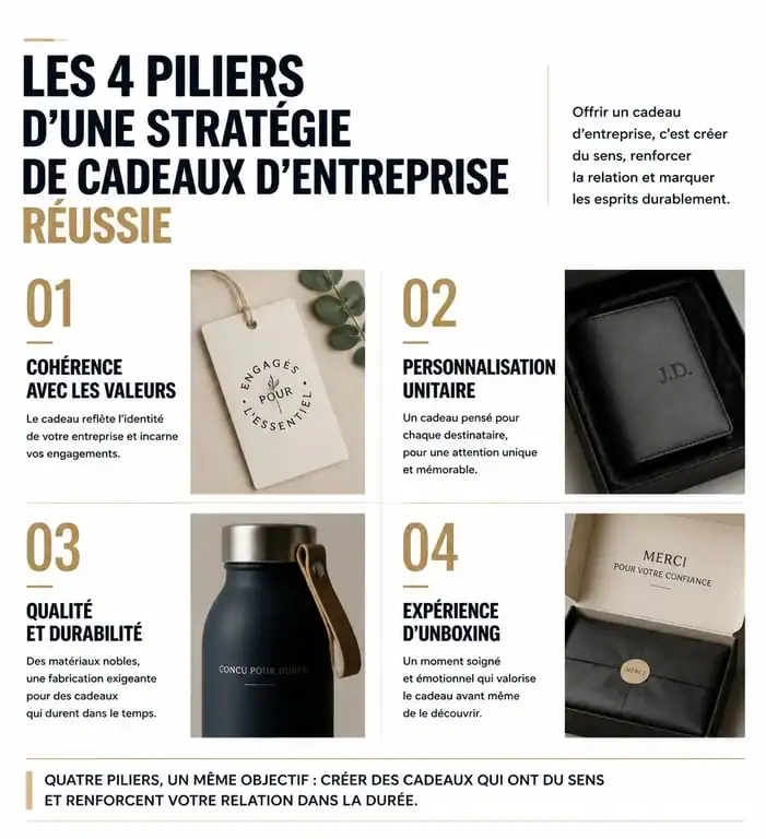 Infographie stratégie cadeau entreprise original