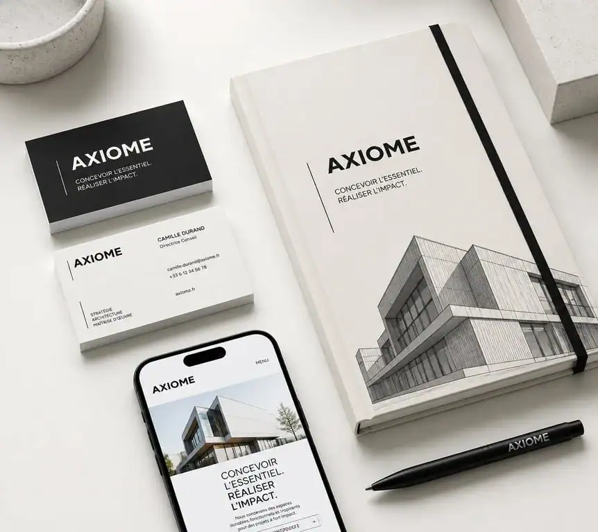 Exemple de mockup professionnel pour présentation de projet graphique