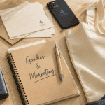 Goodies définition : objets publicitaires sur table