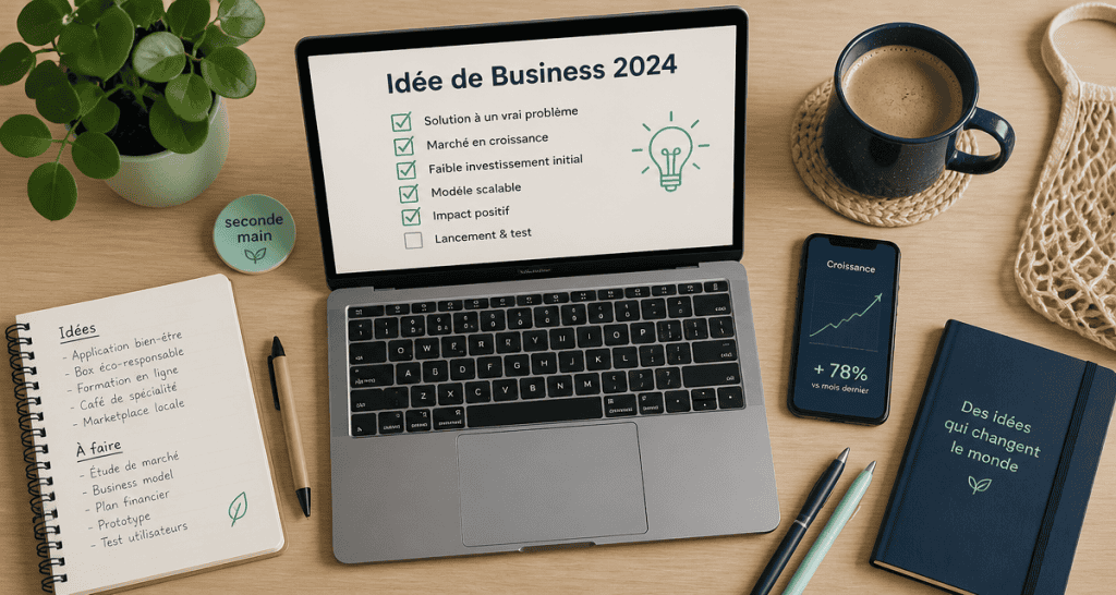 idee de business 2024 checklist ordinateur carnet