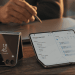 meilleur smartphone pliable clapet et livre sur table