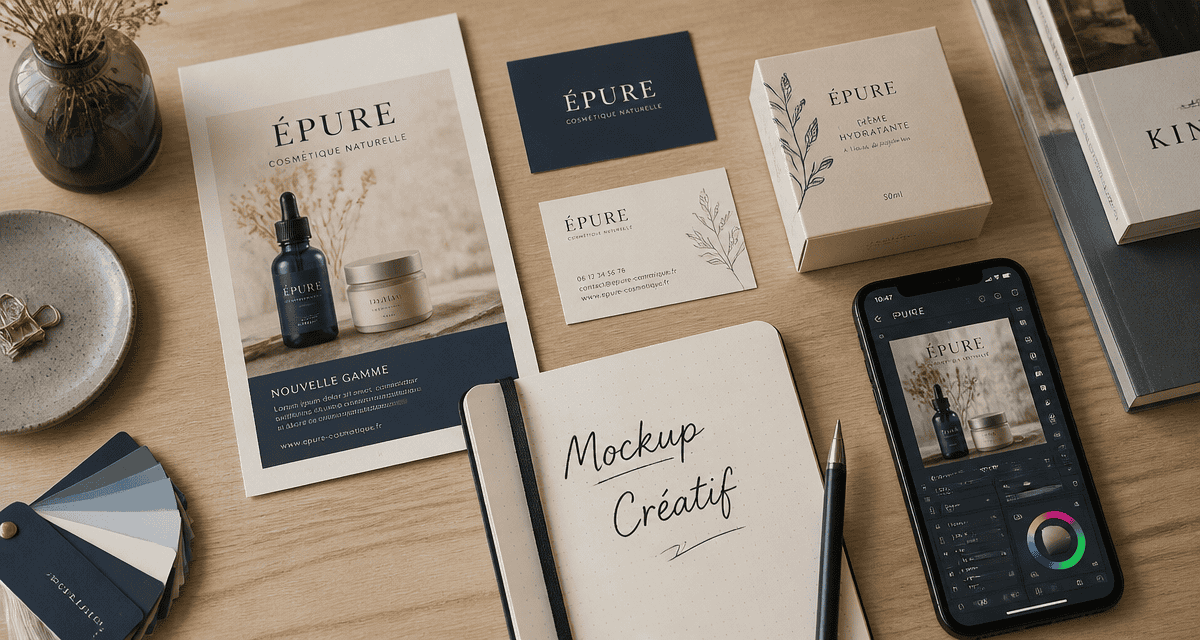 mockups -free flat-lay bureau designer