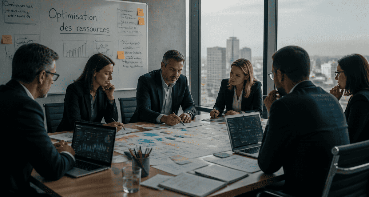 optimisation des ressources par des dirigeants en salle de réunion