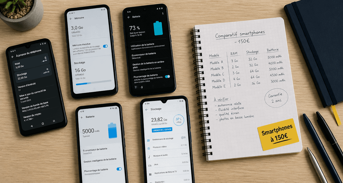smartphone a 150 euros vue technique