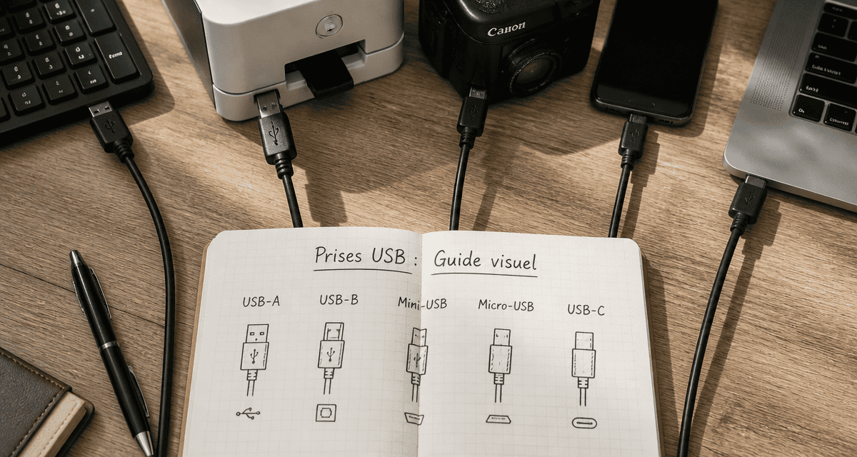 types de prises usb connecteurs visuels