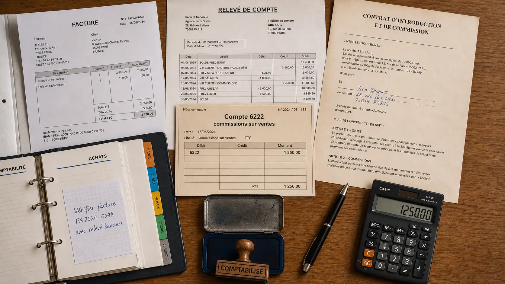 Compte comptable 6222 pour commission sur vente
