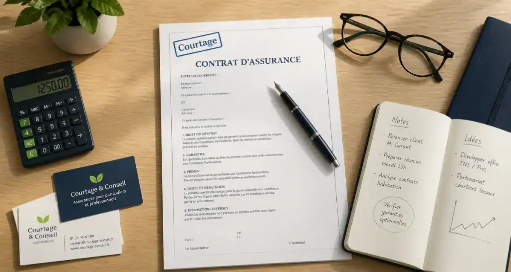 courtage définition contrat assurance bureau