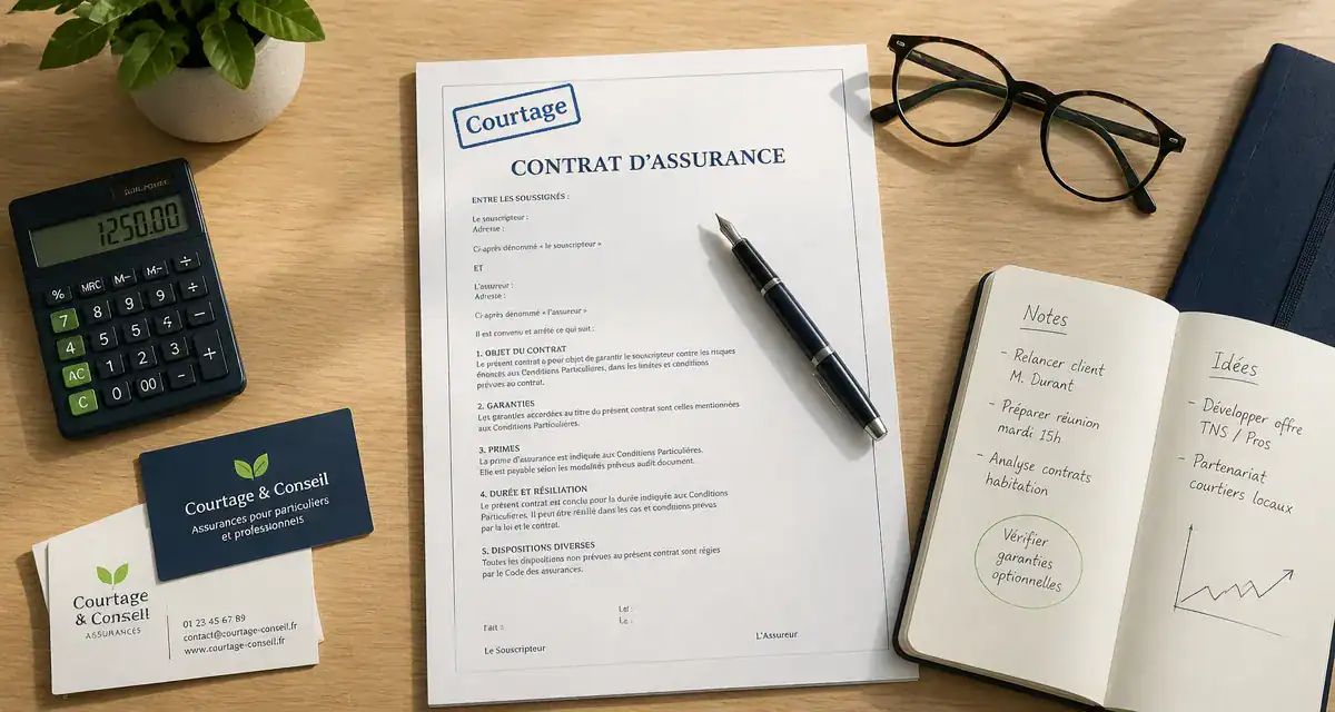 courtage définition contrat assurance bureau