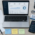 devis maintenance informatique sur bureau avec ordinateur et documents