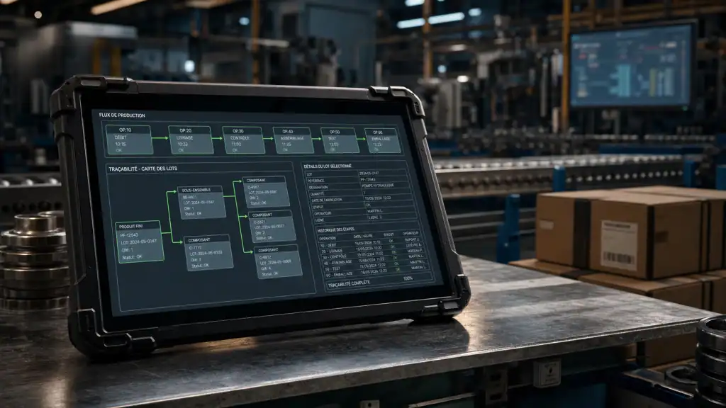 ERP Sylob sur tablette industrielle : flux de production et traçabilité en atelier