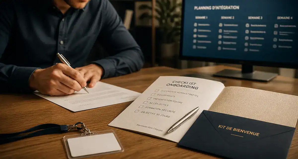 Onboarding exemple : checklist et kit de bienvenue sur bureau