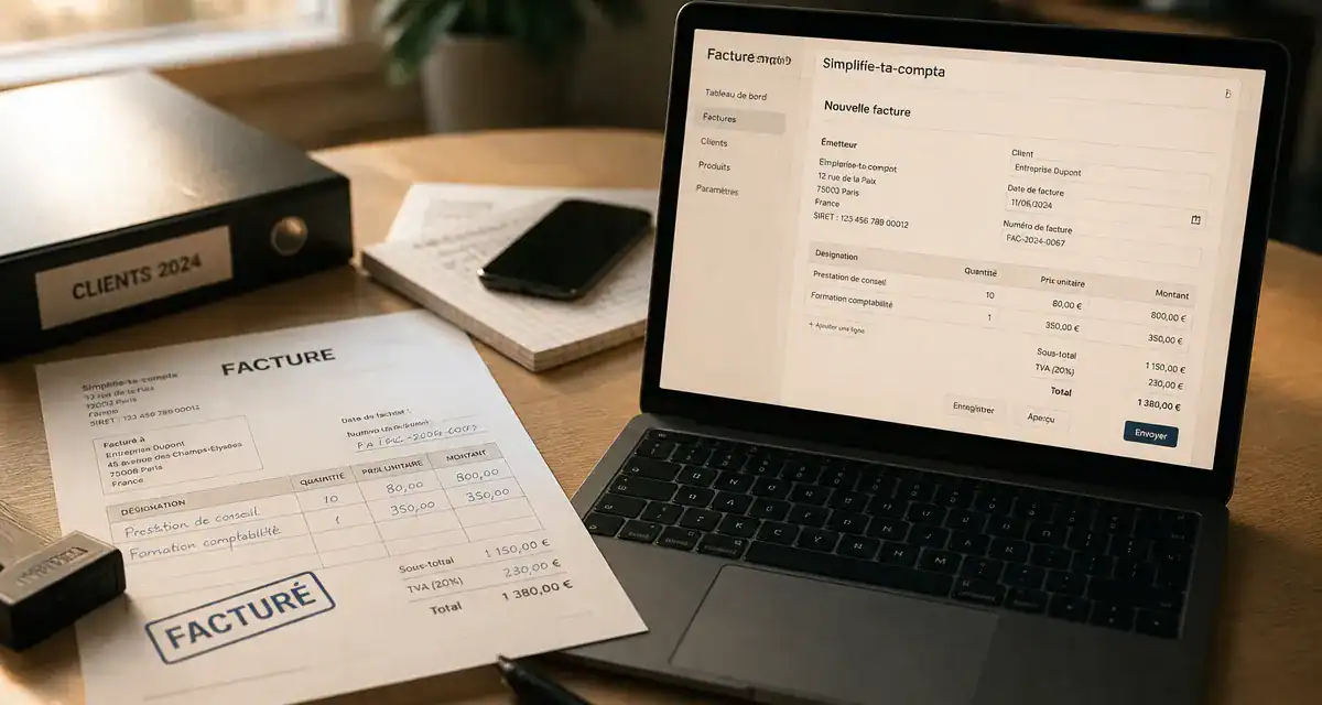 simplifie-ta-compta.fr generateur de facture : facture facturée et interface