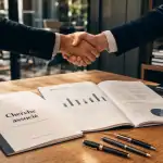 Cherche associé : table business plan et poignées de main, compétences et réseaux