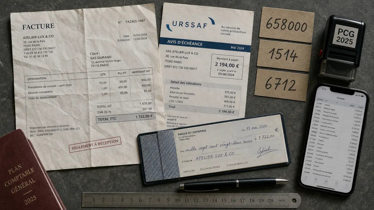Compte comptable amende : 658000, 6711, 1514