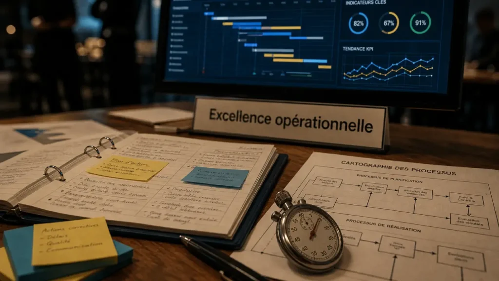 Définition excellence opérationnelle : stratégie, processus et discipline sur un tableau de bord