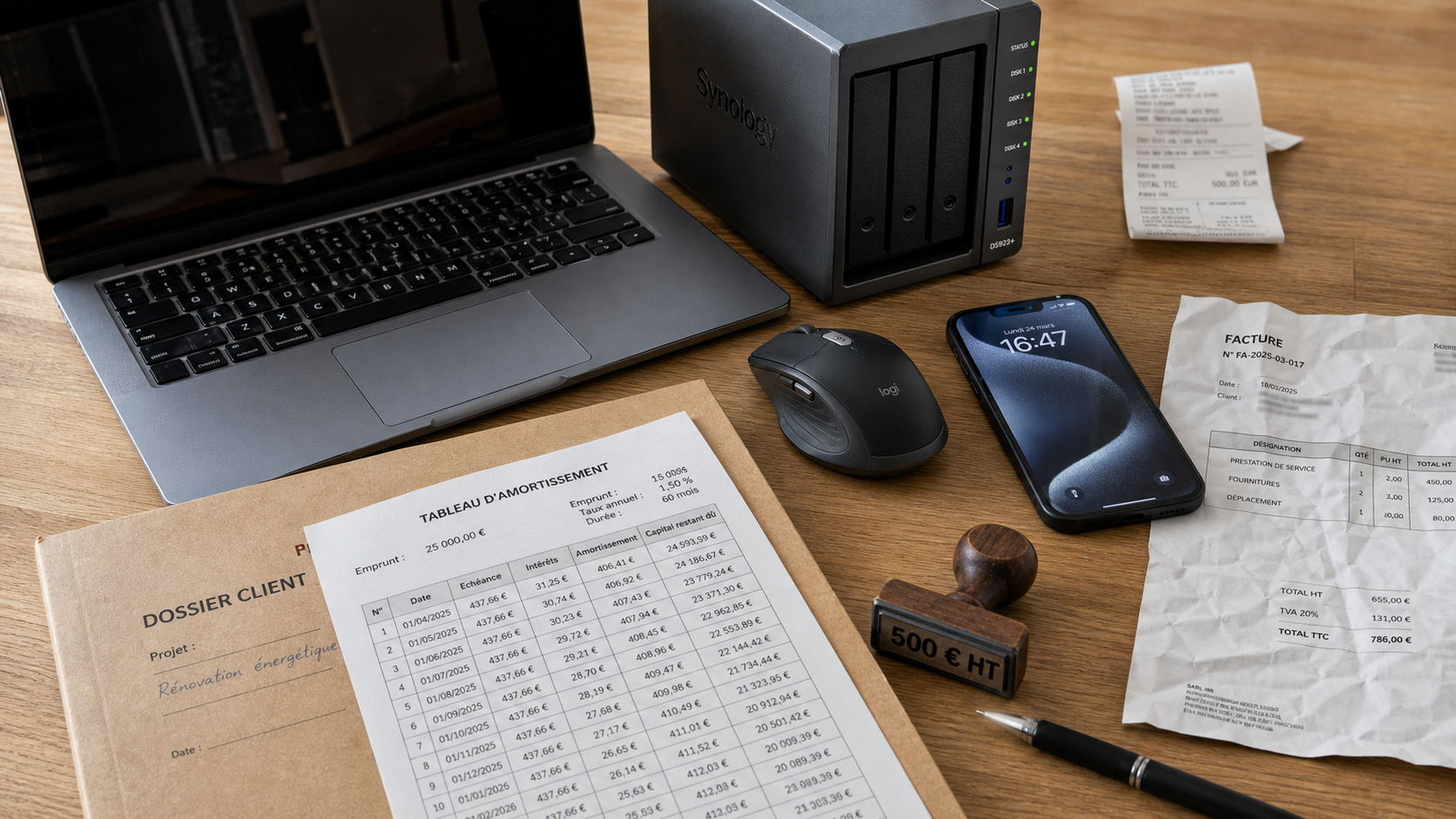 Durée amortissement matériel informatique 3 à 5 ans, 500 € HT