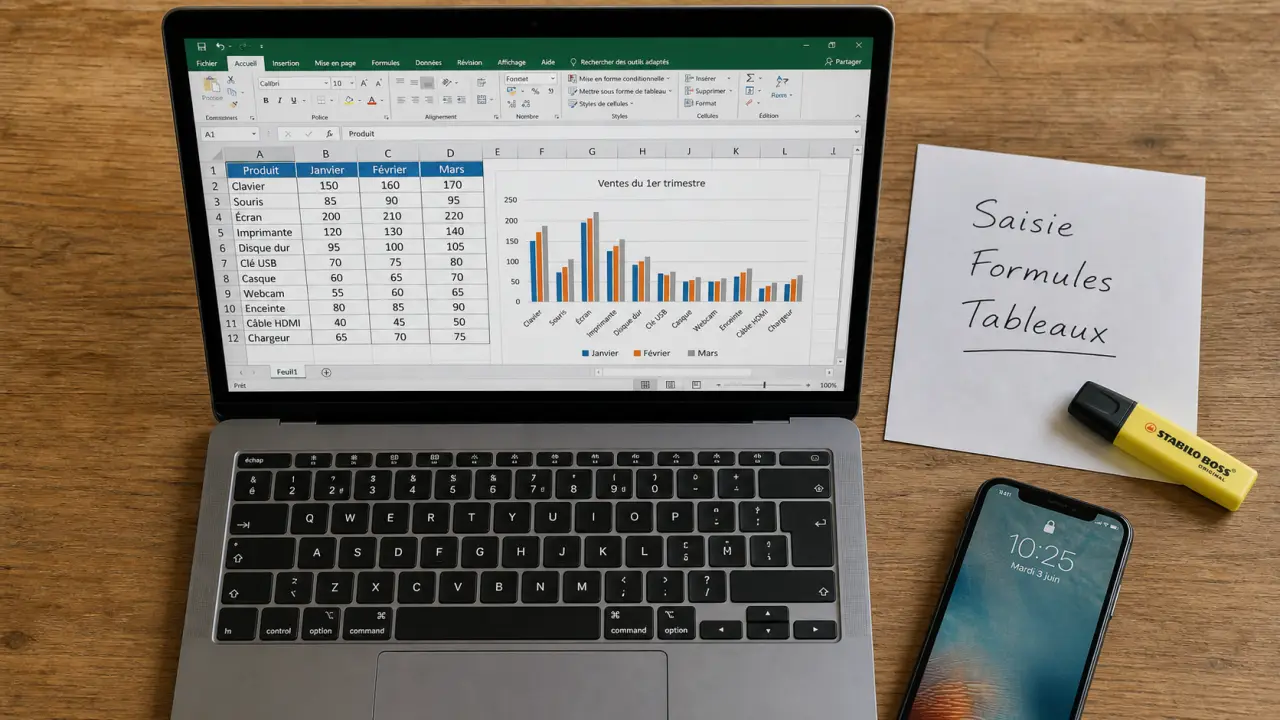 Excel apprendre : interface, tableaux et formules Excel 365