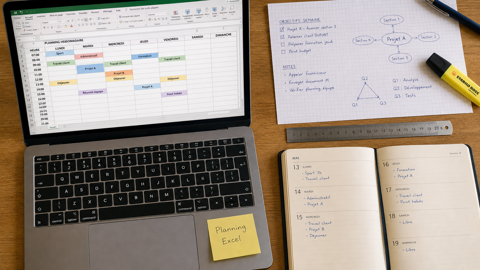 Faire un planning excel : hebdomadaire, mensuel ou horaire