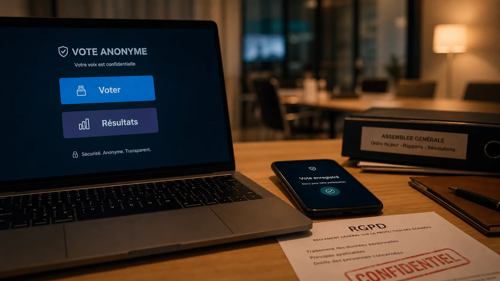 Outil de vote en ligne sécurisé RGPD, interface anonyme