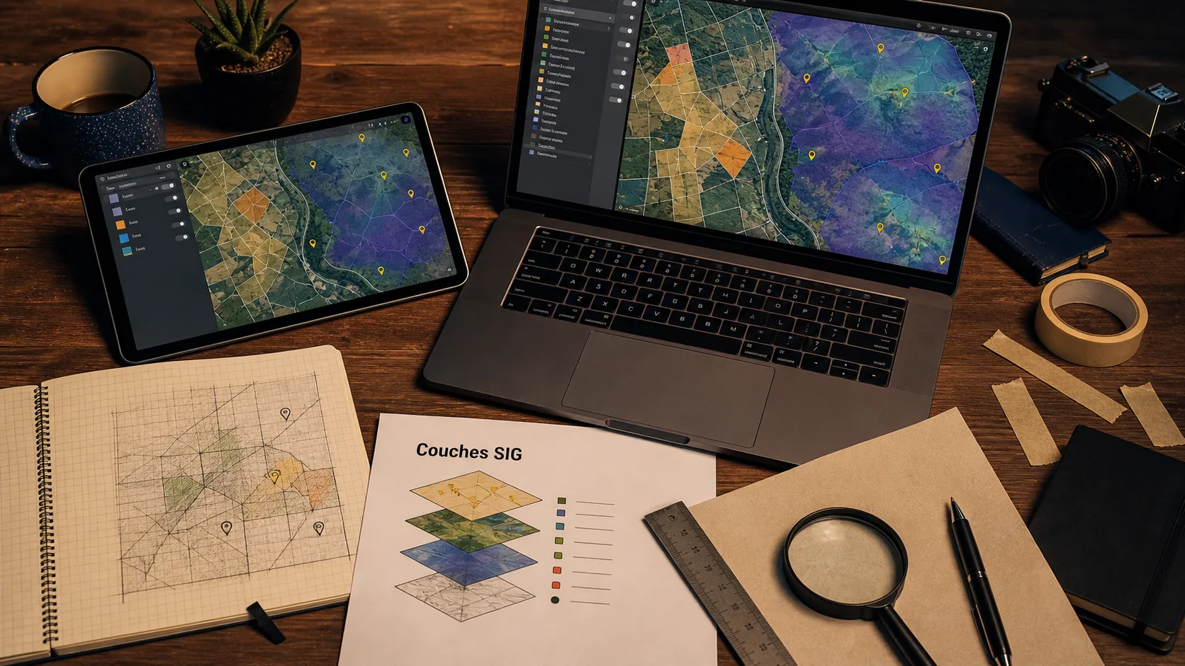 SIG logiciel QGIS ArcGIS MapInfo : carte et couches SIG