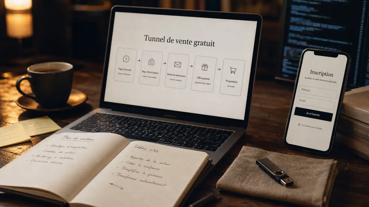 Tunnel de vente gratuit : formulaire inscription qui transforme le visiteur en client