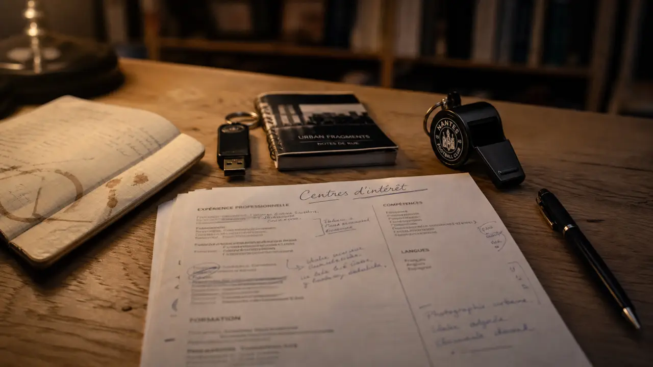 Centre d intérêt cv : rubrique CV sur table