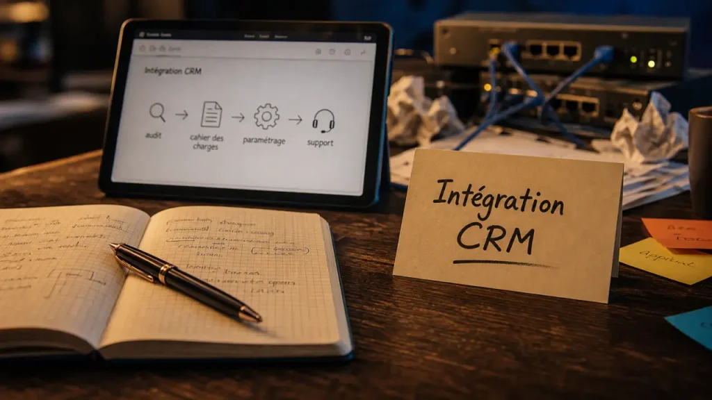 Intégrateur crm configurant l’intégration des données CRM et le suivi commercial