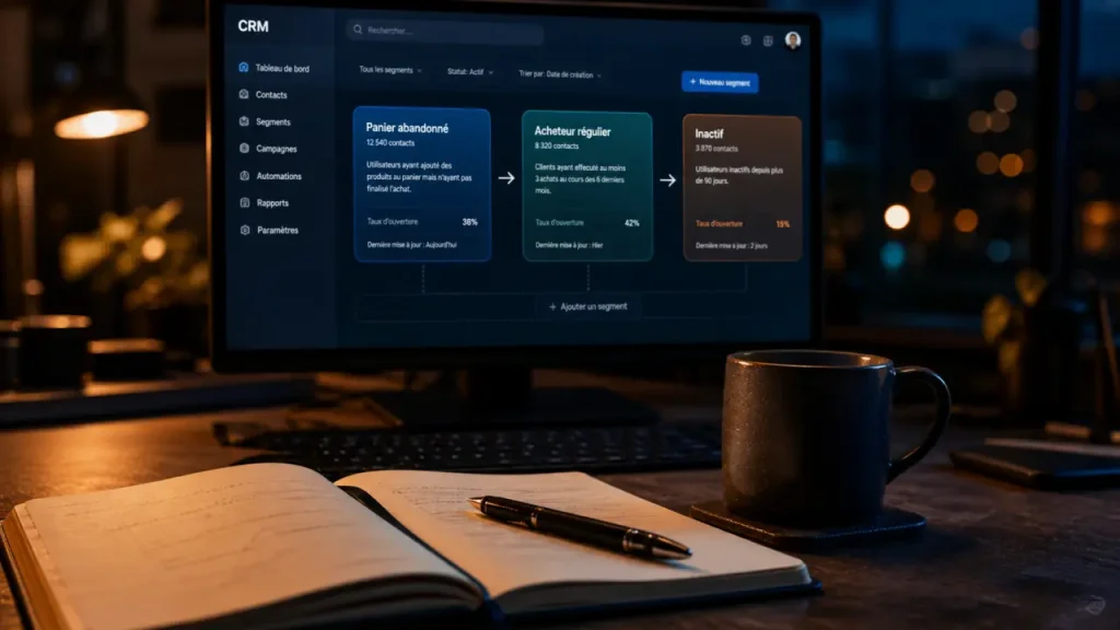 Segmentation comportementale : CRM avec panier abandonné, acheteur régulier, inactif