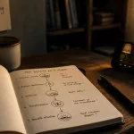 Storytelling exemple : carnet avec schéma en cinq étapes