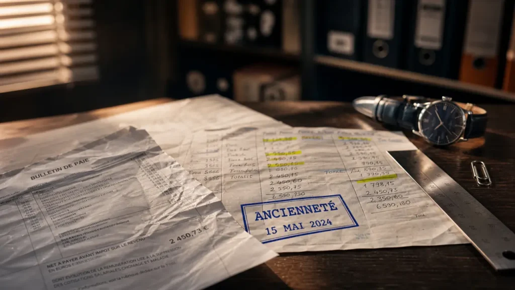 Ancienneté dans une entreprise : calcul sur bulletin de paie et feuille de calcul