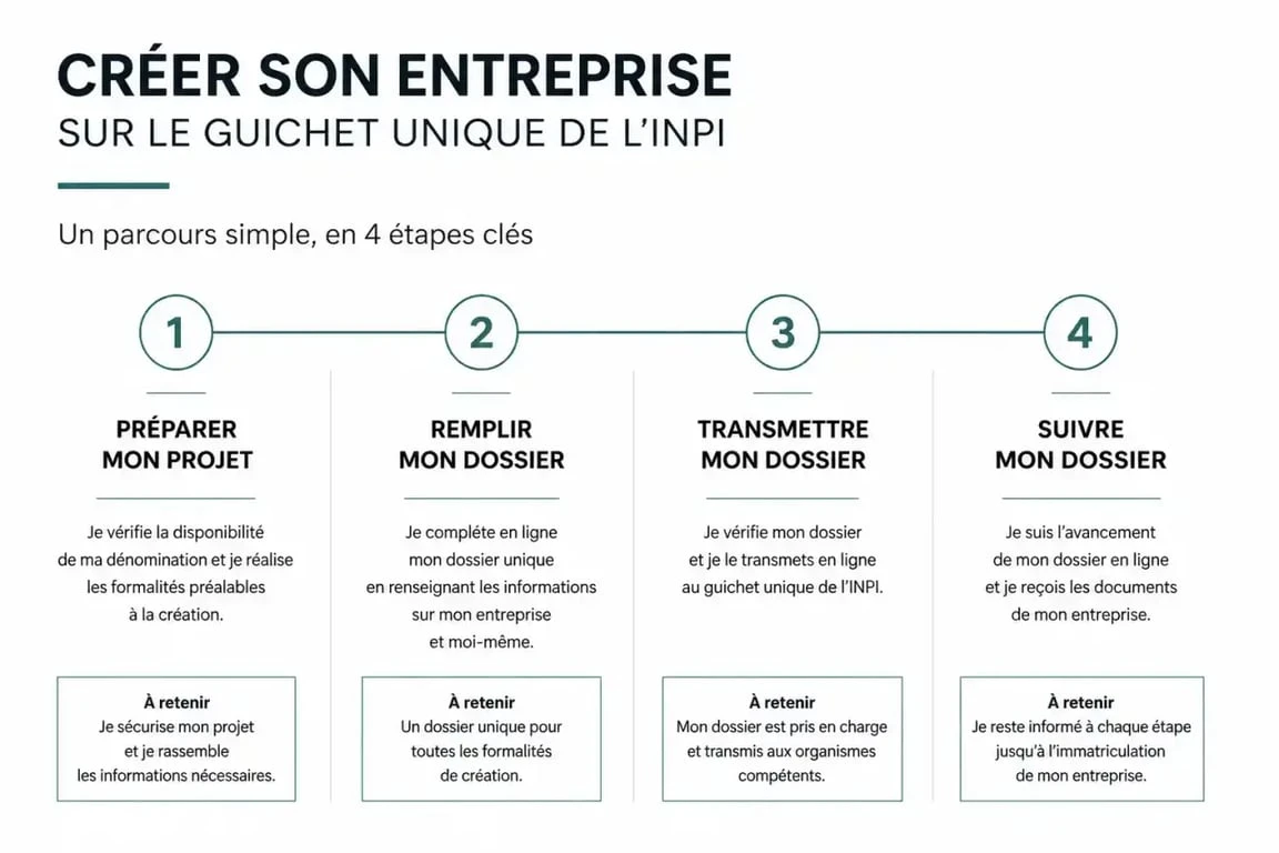 Parcours de création d'entreprise pour secrétaire auto-entrepreneur via l'INPI