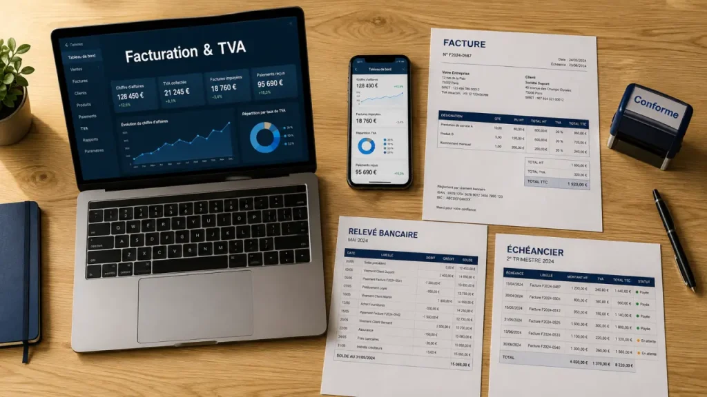 Logiciel comptabilité petite entreprise : TVA et conformité, tableau de bord et facturation