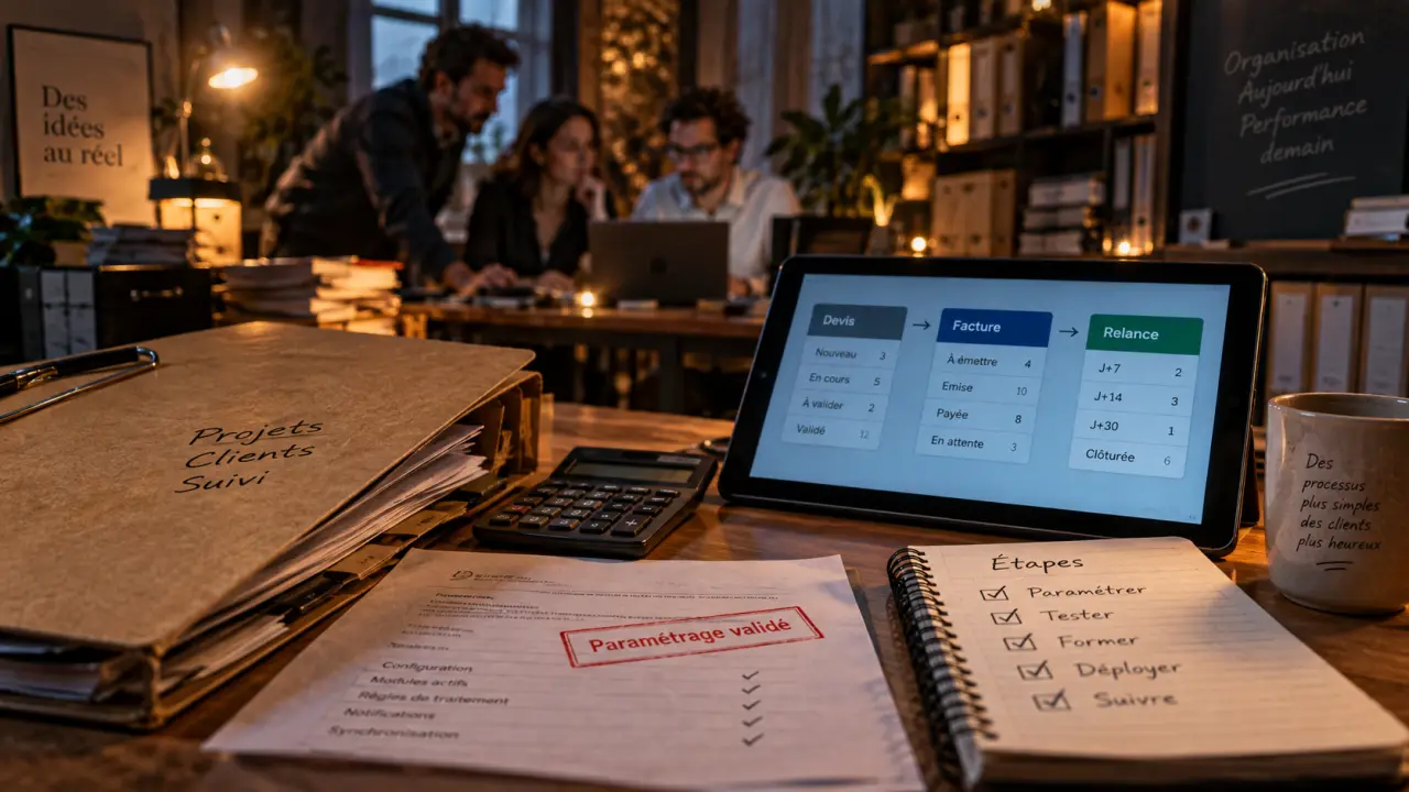 Logiciels de gestion : paramétrage et abonnement pour devis facture relance