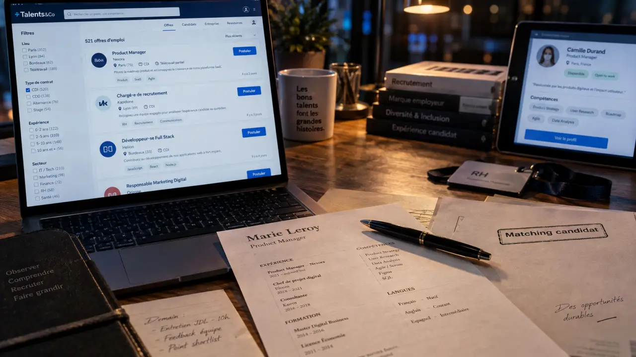 Plateforme de recrutement pour postuler et matcher les candidats