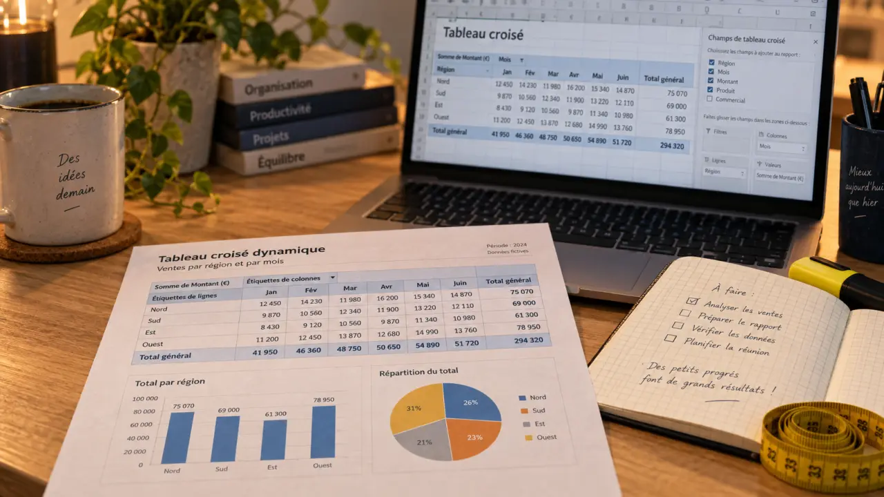 Excel tableau croisés dynamiques : 4 zones du TCD